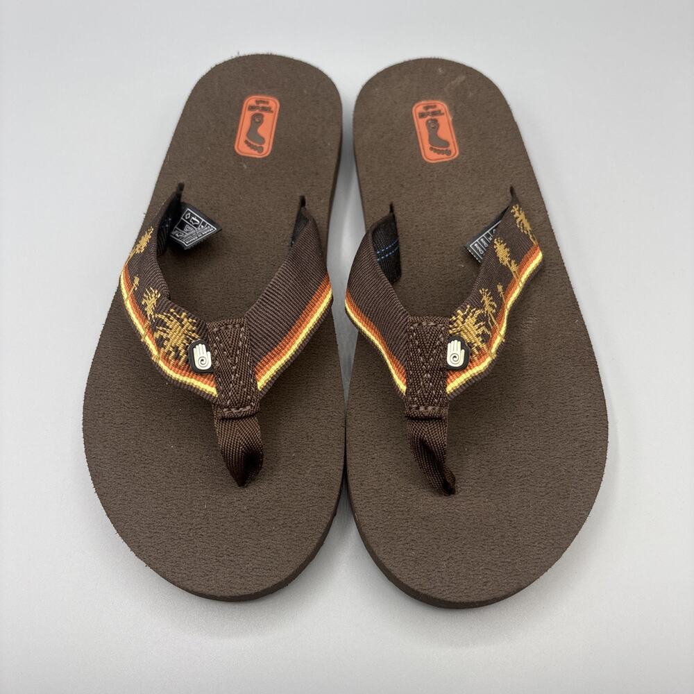 Teva Mush Flip Flop Mens Size 5 Fit Women 7 Brown Beach Festival Tropical Thongs